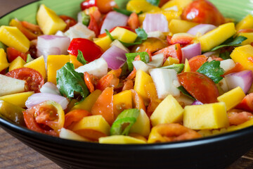 Mango, fennel, tomato, onion, celery salad
