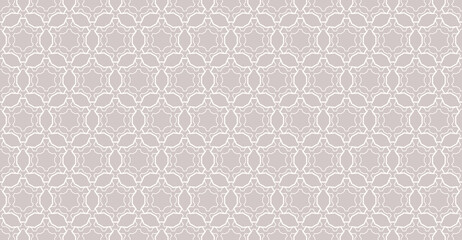 Subtle vector abstract geometric seamless pattern. Thin lines texture, subtle elegant lattice, mesh, weave, hexagons, diamonds. Oriental style luxury background. Gray and white ornament, repeat tiles
