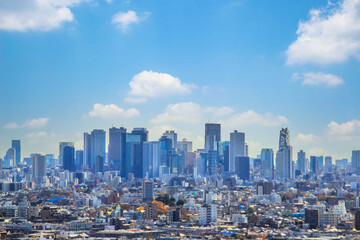 東京　新宿　高層ビル　空と雲　街並み　都市景観　拠点　日本