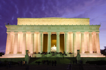 Obraz premium Lincoln Memorial in the night, Washington DC USA 