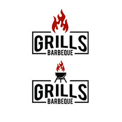 Barbecue logo design. Food or grill template. Vector illustration concept