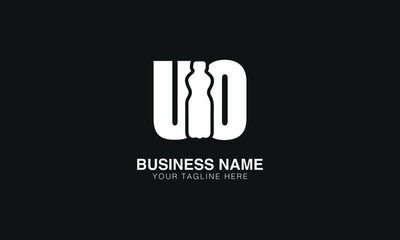 Fototapeta na wymiar UO U O initial creative logo with bottle vector template image