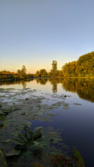 sunset over the river