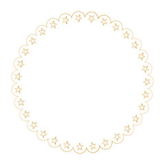 gold vintage round frame banner on white background	
