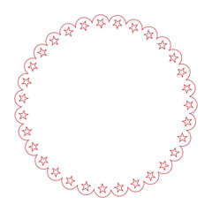 red vintage round frame banner on white background	
