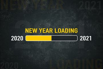 Fototapeta na wymiar Loading bar 2020/2021: new year loading