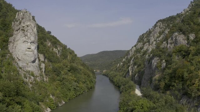 Aerial, The Colossal Head of Decebalus, King Of The Dacians, Romania