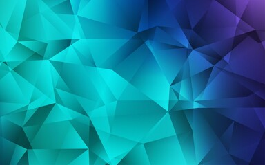 Light Blue, Green vector shining triangular background.