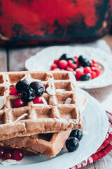 Belgian oat waffle with protein