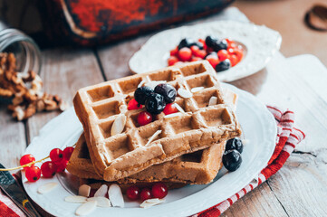 Belgian oat waffle with protein