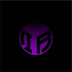 Initial letter I R Modern circle with elegant colored background frame