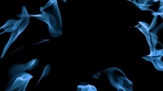 Blue Flames on a Black Background