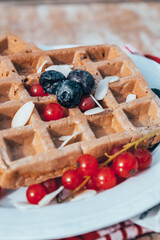 Belgian oat waffle with protein