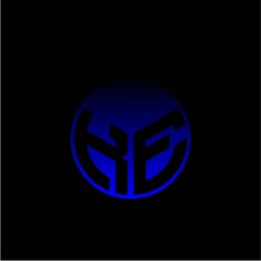 Initial letter K E Modern circle with elegant colored background frame