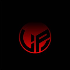 Initial letter L P Modern circle with elegant colored background frame