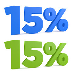  15 percent discount.3D Illustration
