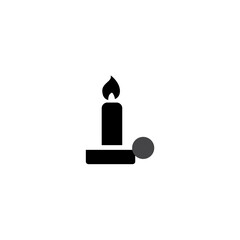 Candle flame at candlelight church icon design 