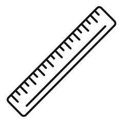 School ruler icon. Outline school ruler vector icon for web design isolated on white background