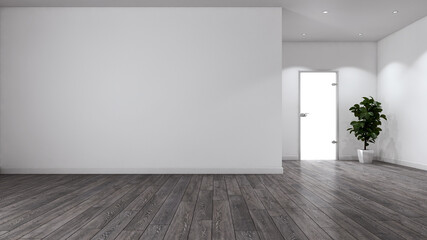 Large luxury modern minimal bright interiors room mockup illustration 3D rendering