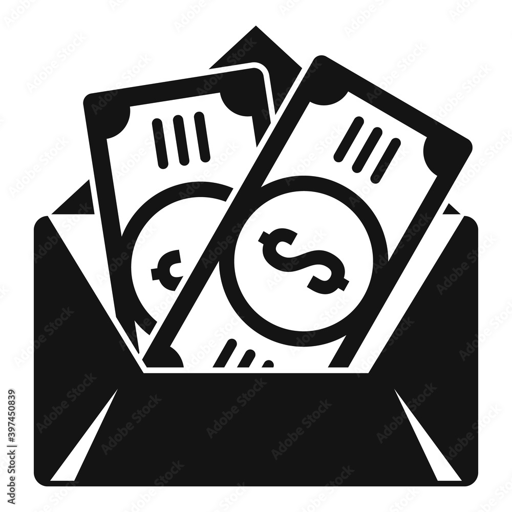 Aufkleber envelope bribery money icon. simple illustration of envelope bribery money vector icon for web desig