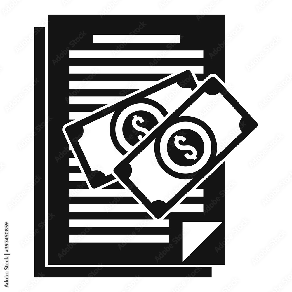 Poster document bribery money icon. simple illustration of document bribery money vector icon for web desig