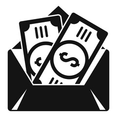 Envelope bribery money icon. Simple illustration of envelope bribery money vector icon for web design isolated on white background