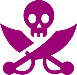 Horror skeleton human death danger head evil warning icon design