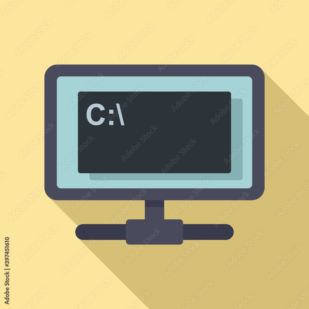 Poster monitor testing software icon. flat illustration of monitor testing software vector icon for web des