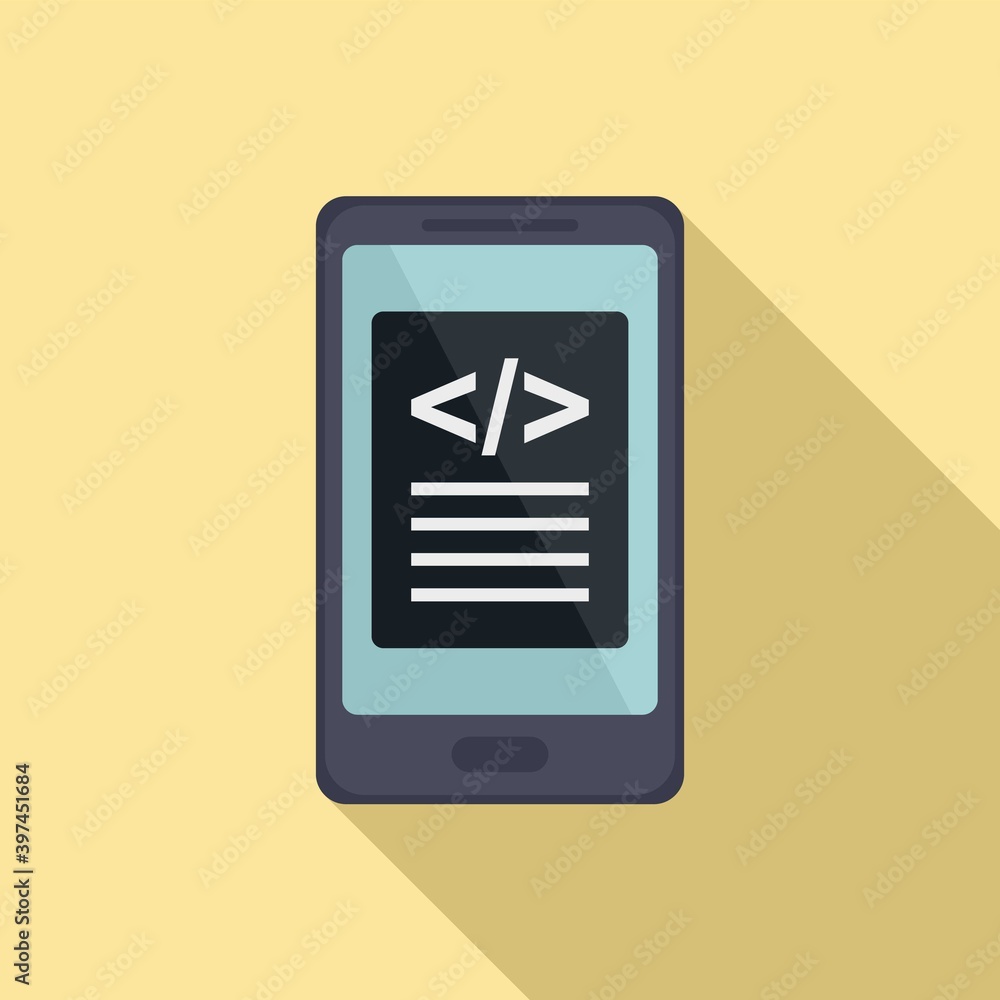Poster testing smartphone software icon. flat illustration of testing smartphone software vector icon for w