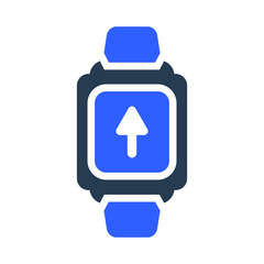 Upload arrow, smart watch icon