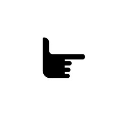 Human hand finger pointer line icon design
