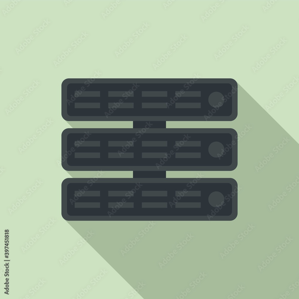 Poster test software server icon. flat illustration of test software server vector icon for web design