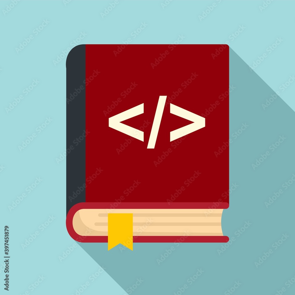 Poster book software testing icon. flat illustration of book software testing vector icon for web design