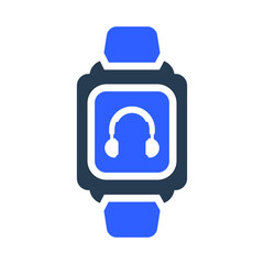 Headphone, smart watch icon