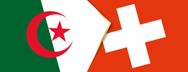 Algeria and Switzerland flags, two vector flags.