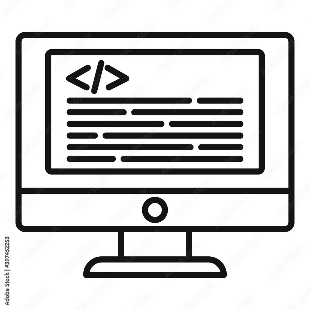 Poster online testing software icon. outline online testing software vector icon for web design isolated on