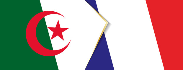 Algeria and France flags, two vector flags.