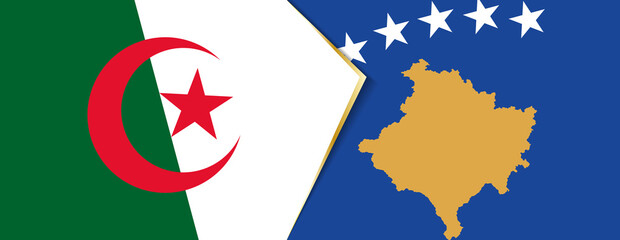 Algeria and Kosovo flags, two vector flags.