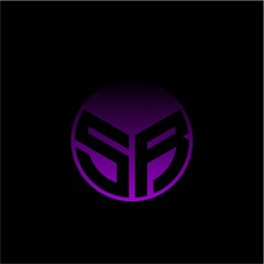 Initial letter S R Modern circle with elegant colored background frame