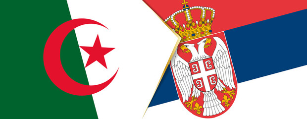 Algeria and Serbia flags, two vector flags.
