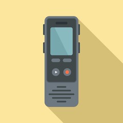 Linguist dictaphone icon. Flat illustration of linguist dictaphone vector icon for web design