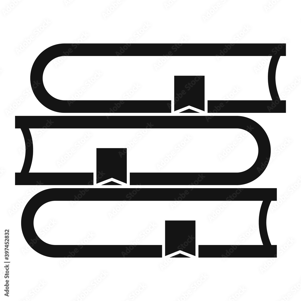 Poster linguist book stack icon. simple illustration of linguist book stack vector icon for web design isol