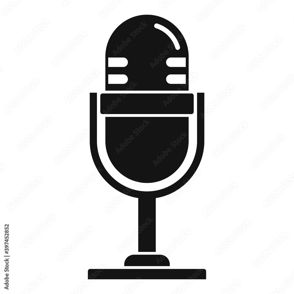 Poster linguist microphone icon. simple illustration of linguist microphone vector icon for web design isol
