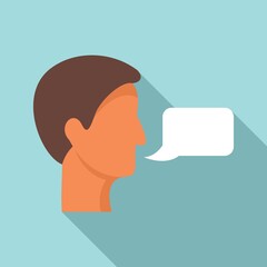 Linguist translator icon. Flat illustration of linguist translator vector icon for web design