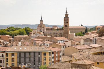 Fototapeta na wymiar cityscape over Tarazona including the Cathedral, province of Zaragoza, Aragon, Spain