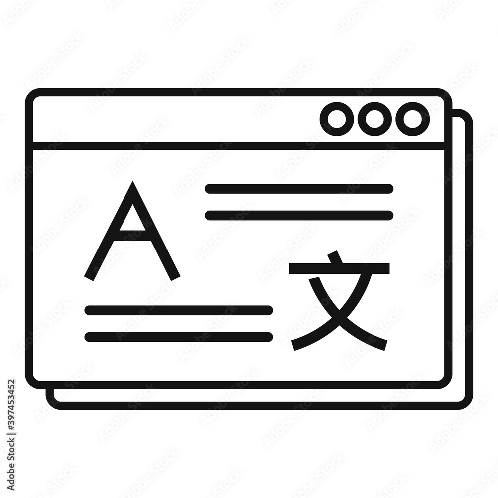 Poster linguist web page icon. outline linguist web page vector icon for web design isolated on white backg
