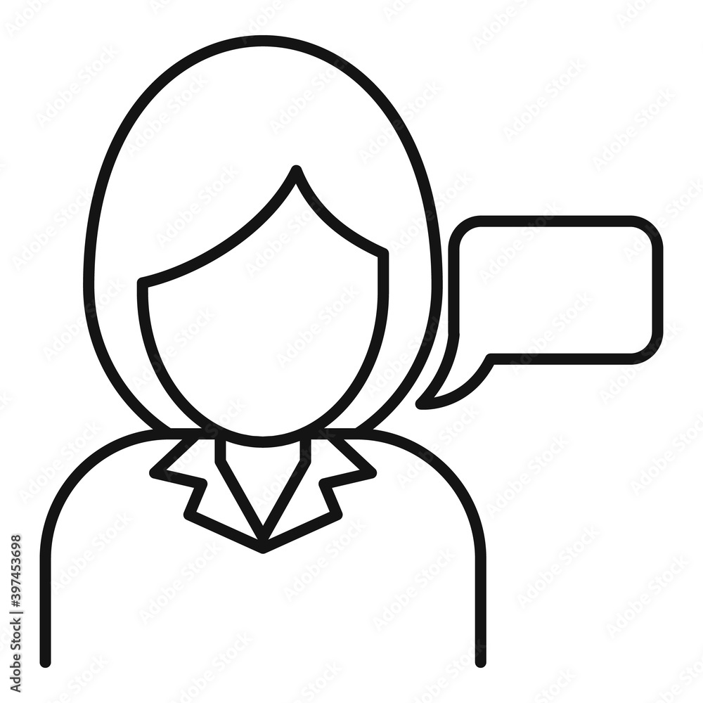Aufkleber linguist speech icon. outline linguist speech vector icon for web design isolated on white backgroun