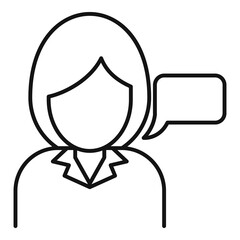 Linguist speech icon. Outline linguist speech vector icon for web design isolated on white background