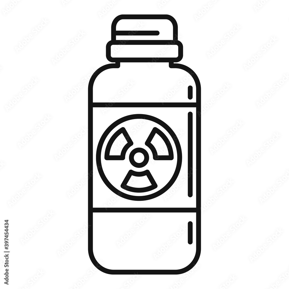 Poster atomic bottle icon. outline atomic bottle vector icon for web design isolated on white background