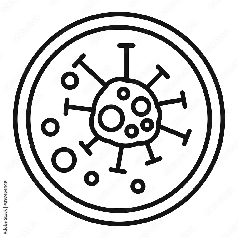 Poster biophysics virus icon. outline biophysics virus vector icon for web design isolated on white backgro
